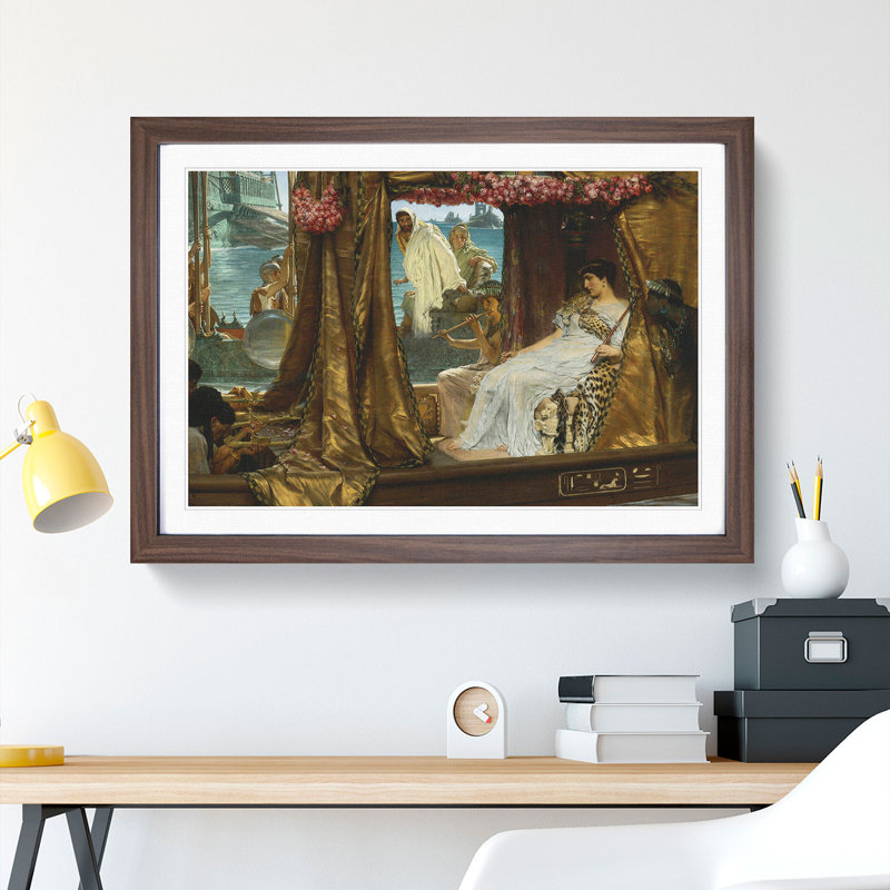 Anthony and Cleopatra by Lawrence Alma-Tadema - Picture Frame Graphic Art, Walnut Framed, 27cm H x 36cm W x 2cm D
