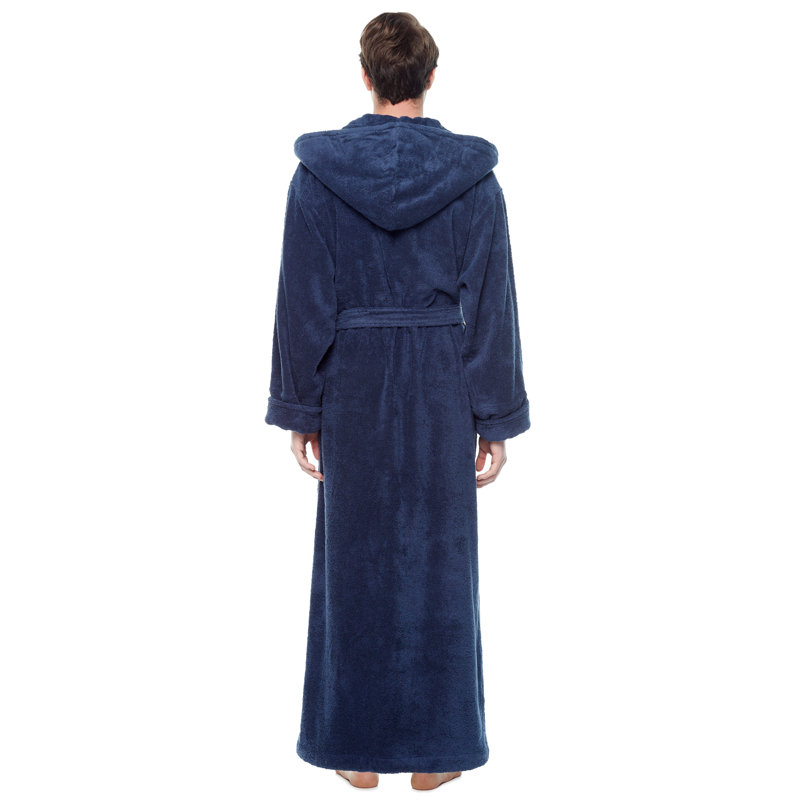 Peignoir à capuche mâle 100% coton avec capuche Bulloch, XL, Bleu marine