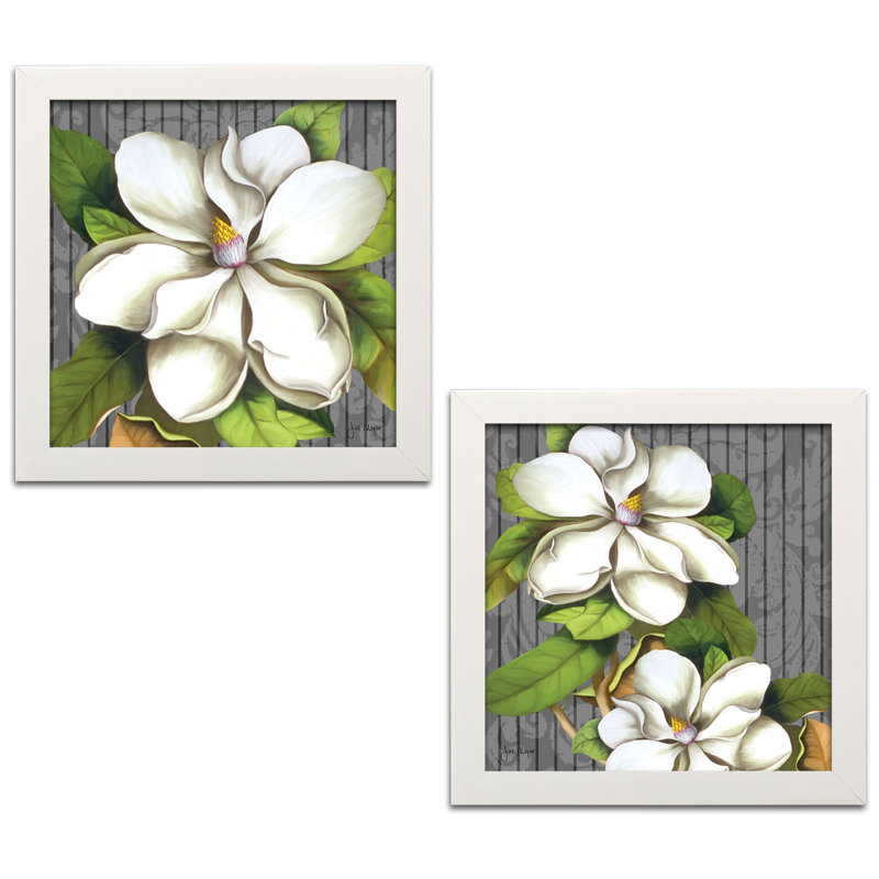 Magnifique «Magnolias I & II» par Jill Meyer, ensemble de 2 reproductions d'impressions, H 12 po x l 12 po x P 0,75 po