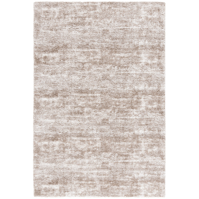 Tapis à poils longs Penelope 520 en taupe / ivoire, Rectangle 6 pi 7 po x 8 pi 7 po
