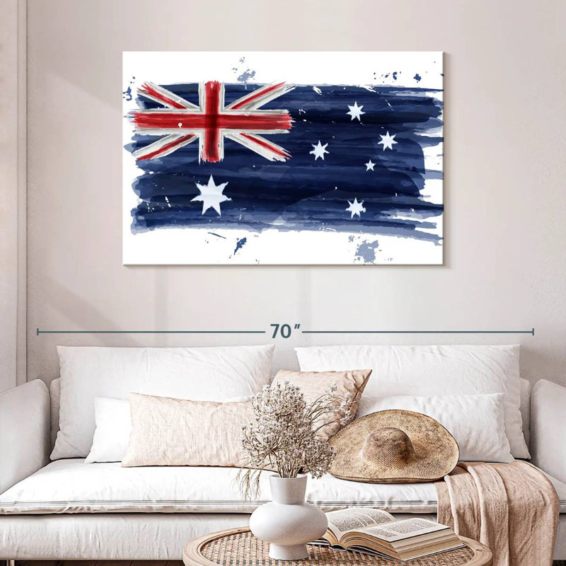 Borges Painted Australian Flag, 30" H x 45" W