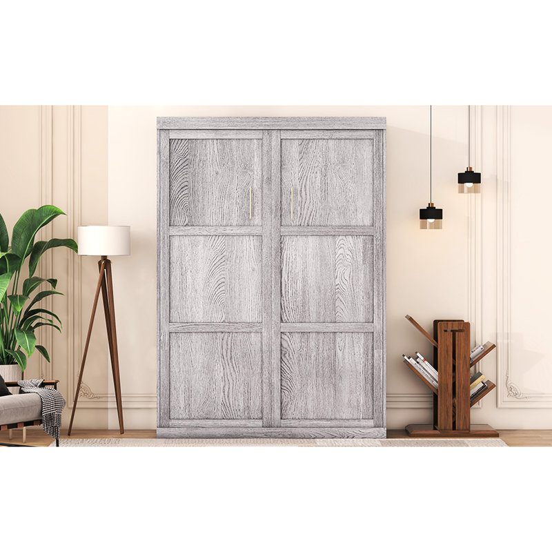 Armoire de lit Space Grey, pleine grandeur - soutien solide et gestion intelligente de l'espace, construction stable