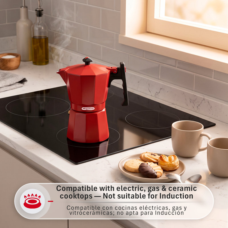 Cafetière rouge Magefesa, 6 Cups, Red