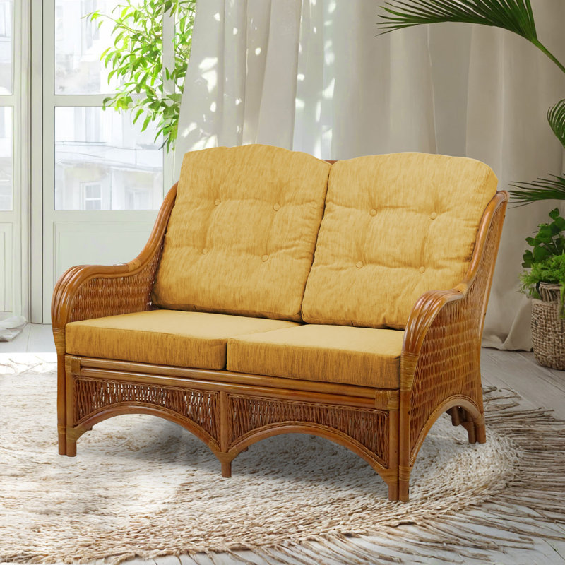 Lenita Upholstered 48'' Loveseat, Light Brown Polypropylene/Olefin