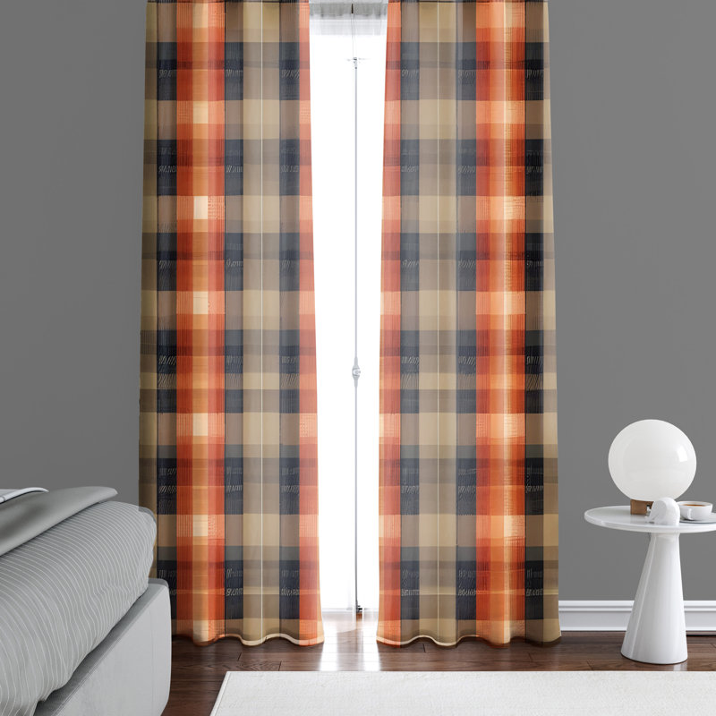 Paire de rideaux semi-transparents en polyester Deundre, L 56 po x L 78 po