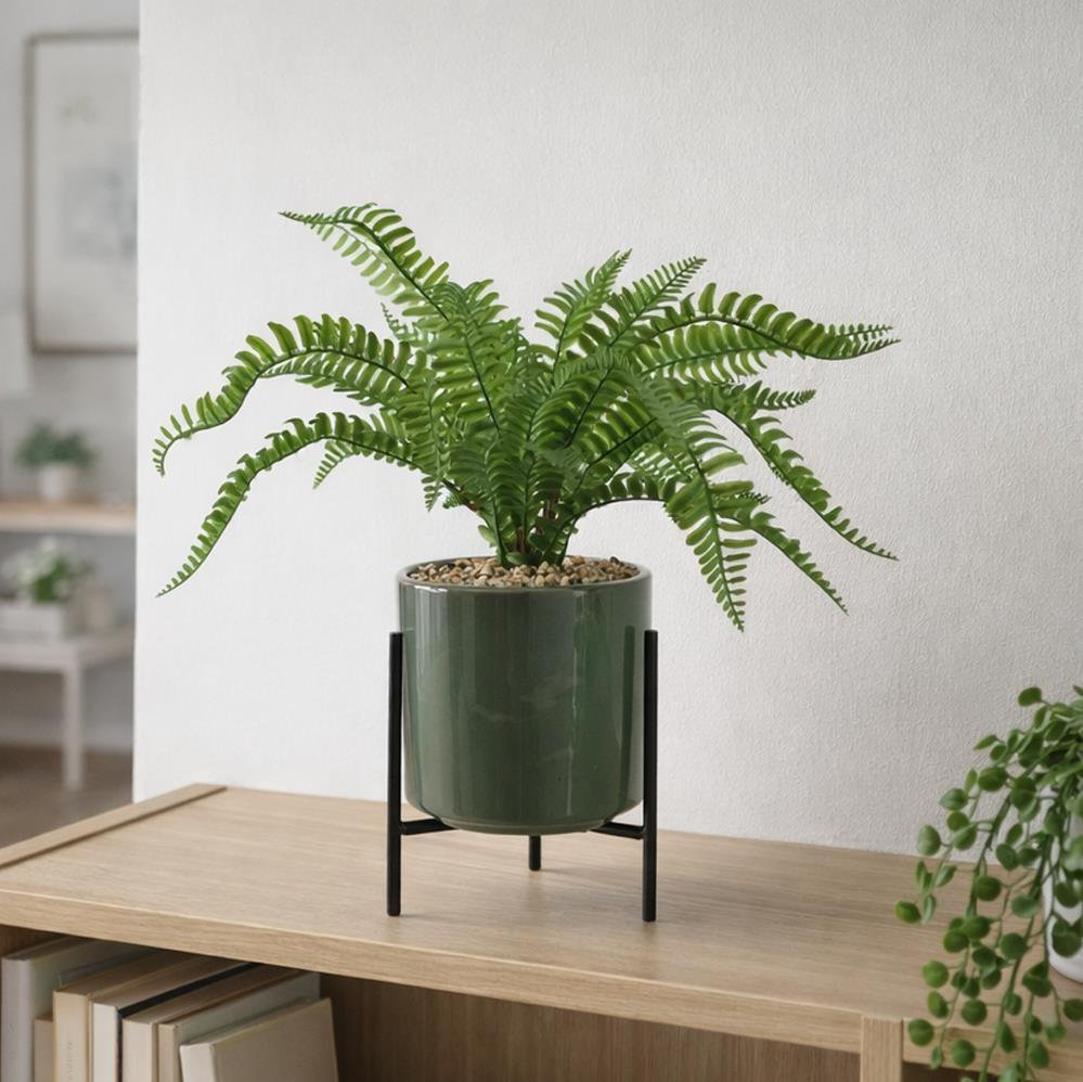 Leaf Artificial Realistic Natural Look Moss Fern in Pot,40cm - Image 3