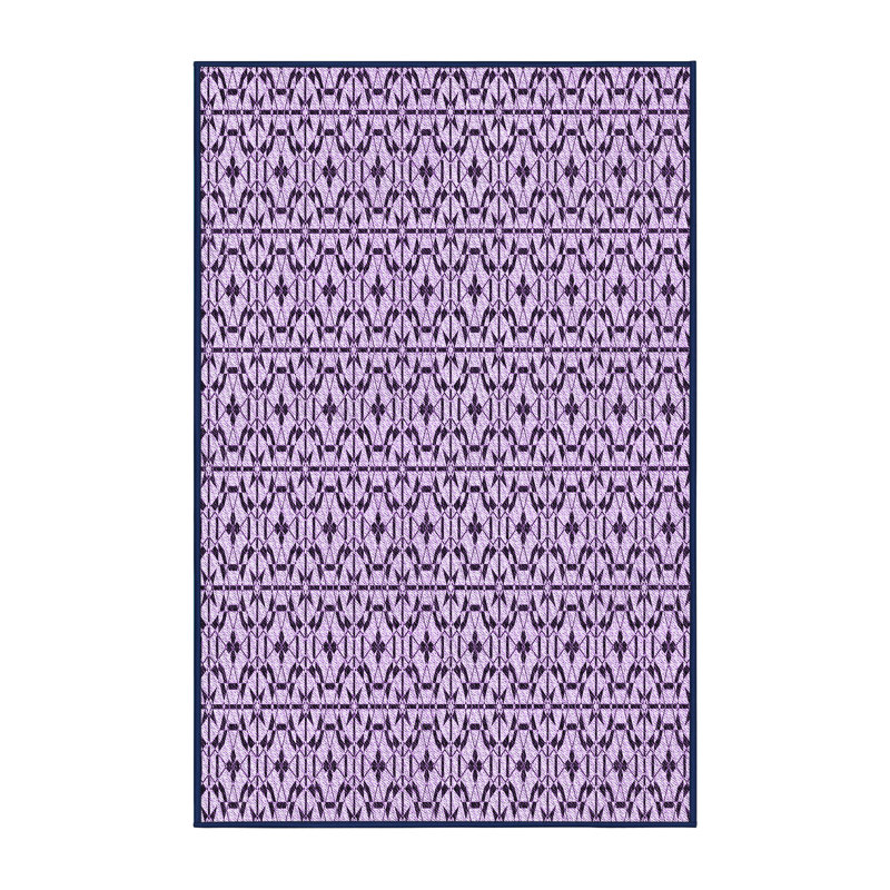 Tapis 100% à motifs lavables à la machine 2989 WSH-PAT954-PUR, Rectangle 7 pi x 9 pi