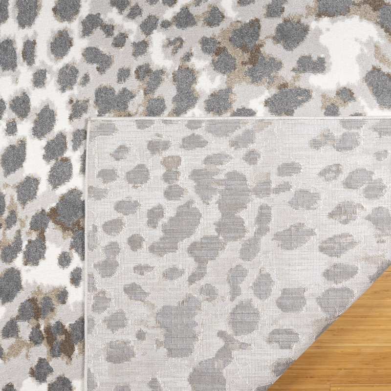 Tapis en polypropylène gris / brun clair / ivoire Ciaran Gaia, Rectangle 8 pi 9 po x 13 pi 1 po