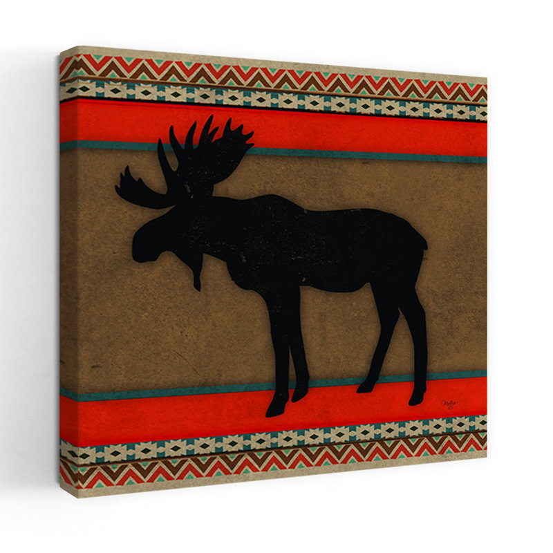 Out West Moose Contemporary Forest Art, 18" H x 18" W