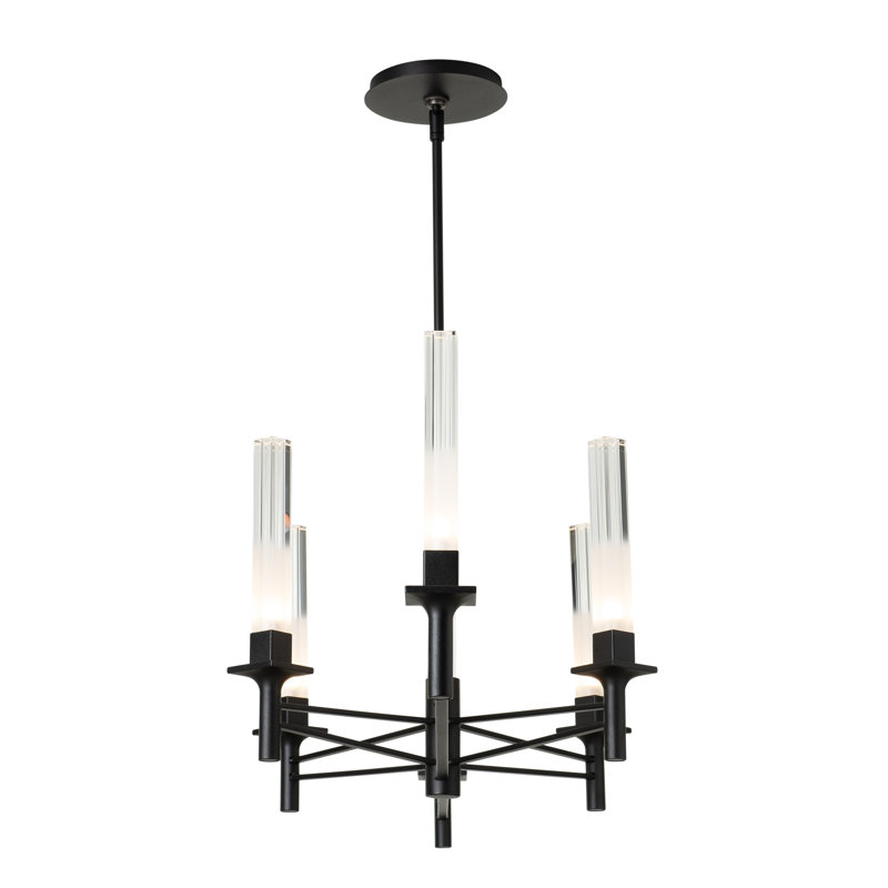Truss 6-Arm Linear Chandelier, Black