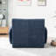 Fauteuil en tissu d'ameublement à rayures verticales bleu marine 42 po