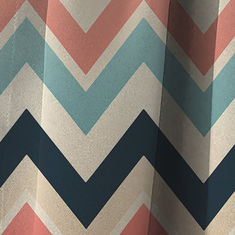Chevrons de couleur douce rétro multicolore I - rideaux à chevrons - rideau occultant - 1 panneaux, L 52 po x L 120 po