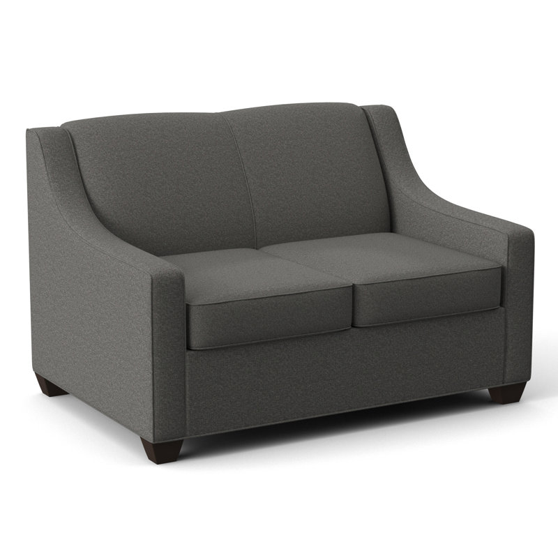Phillips 52" Square Arm Loveseat with Reversible Cushions, Cafelle, Fluff Carbon