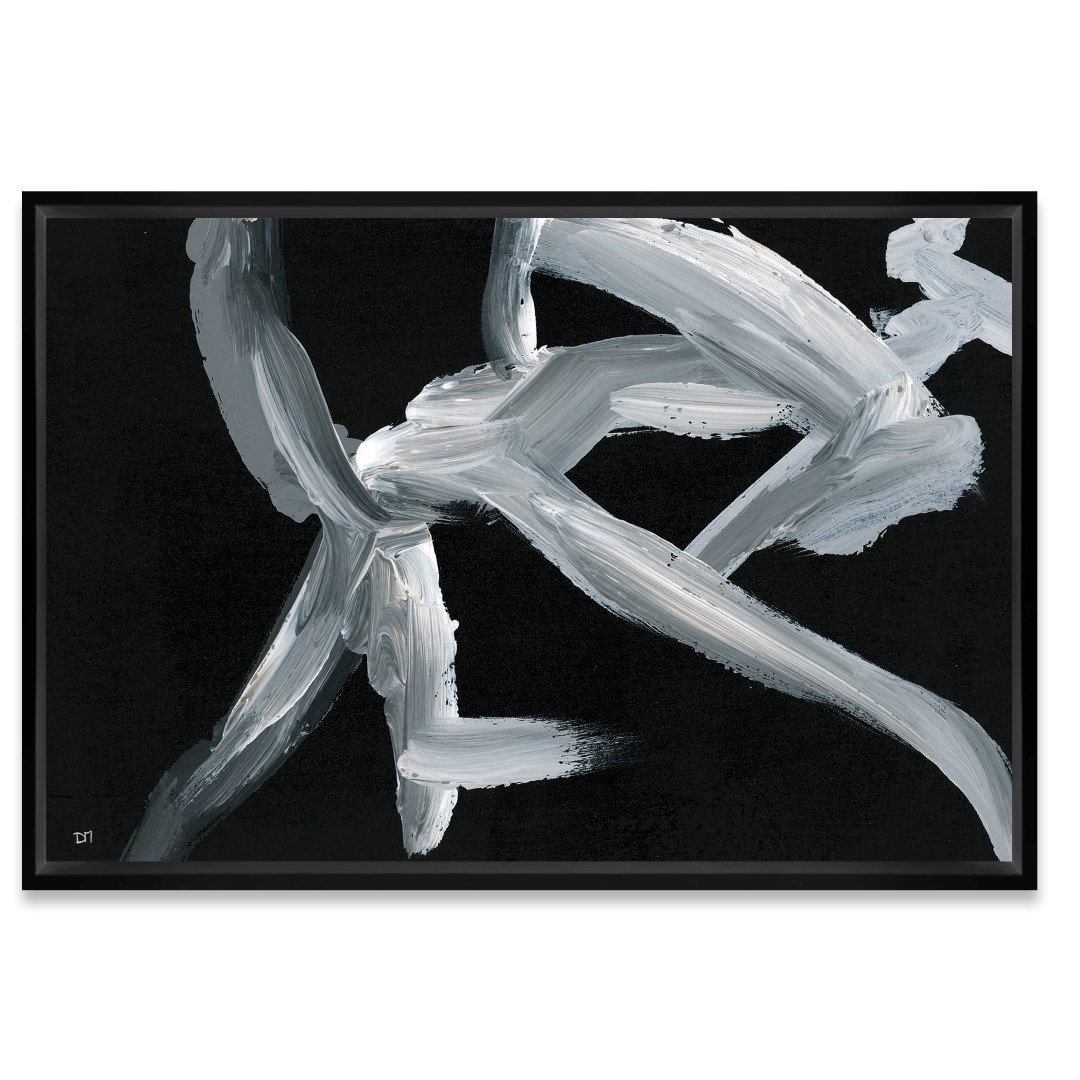 Abstract Breve Brush Strokes by Oliver Gal - Floater Frame Graphic Art Print on Canvas Wade Logan® Frame 