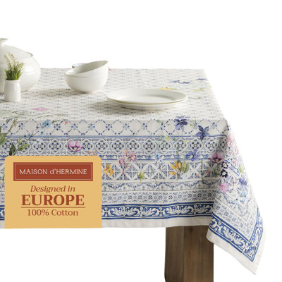Maison d'Hermine Faience 100% Cotton Tablecloth - 70" x 120"