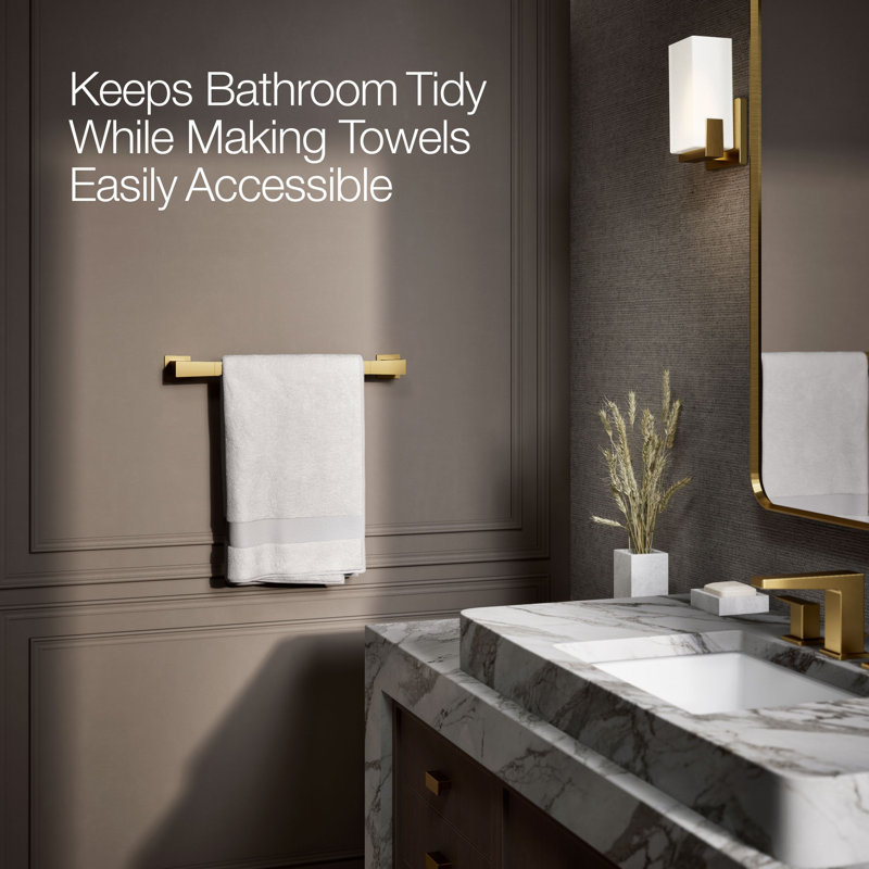 Honesty Towel Bar, Vibrant Brushed Moderne Brass, 18"W