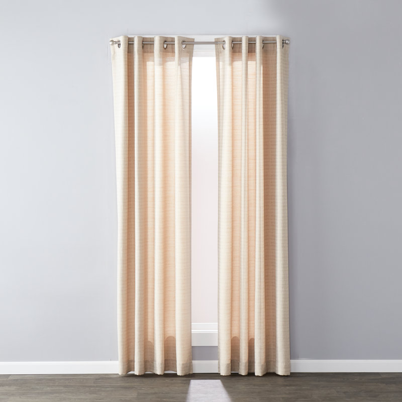 Mcdaniels Semi Sheer Curtain Single Panel, Tan, 40" W x 95" L