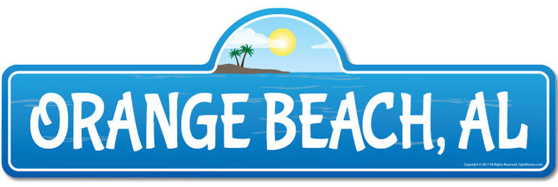 Plaque de rue Orange Beach Al en plastique robuste 6 po x 18 po