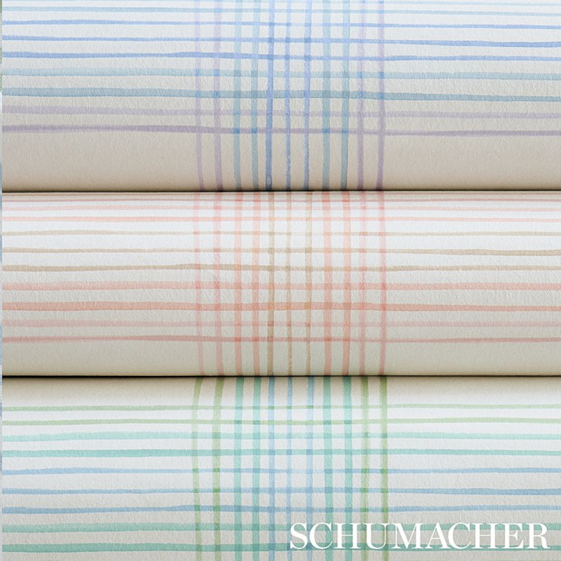 Minerva Plaid Wallpaper, Hyacinth