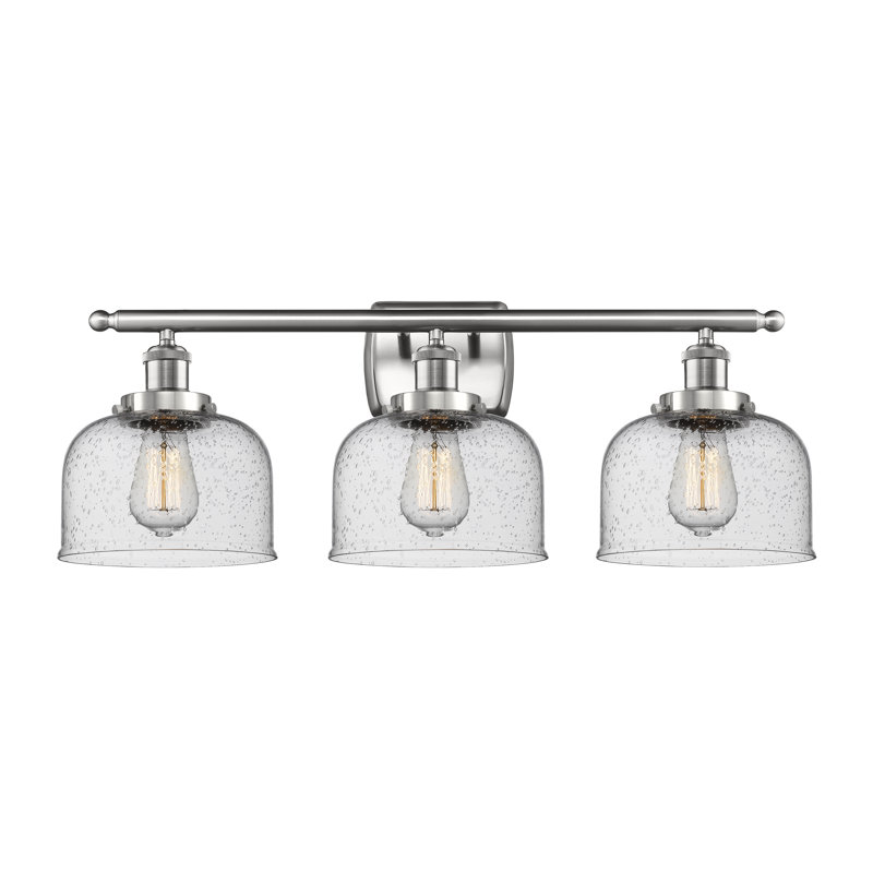 Éclairage pour salle de bain à 3 lumières 28 po Ballston Urban Bell, DEL, Grainé, Nickel satiné brossé
