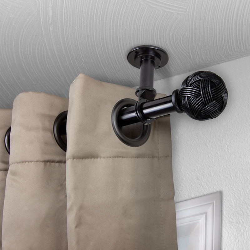 Tringle à rideaux simple réglable Jerrie, 28 po - L 48 po, Noir