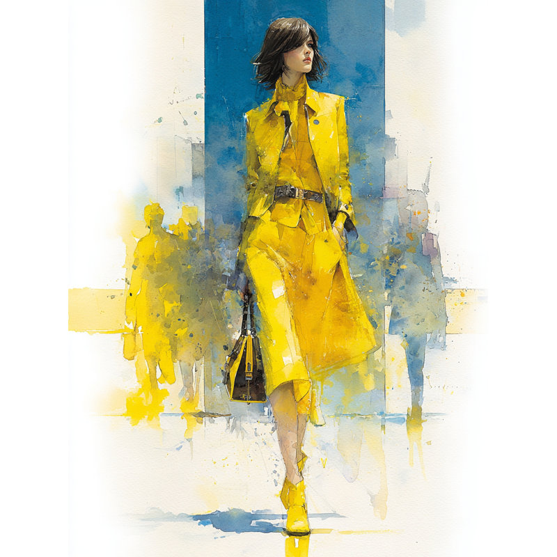 «Golden Walk», art mural sur toile tendue, H 24 po x l 16 po