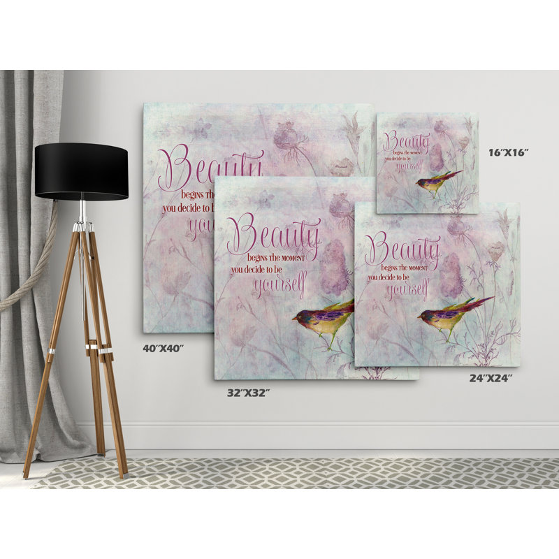 Lavande pinson II - Impression sur toile, H 16 po x l 16 po x P 1,5 po