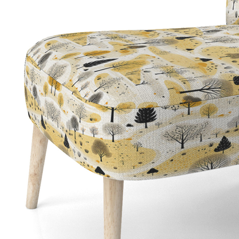 Fauteuil d'appoint rembourré jaune Autunm