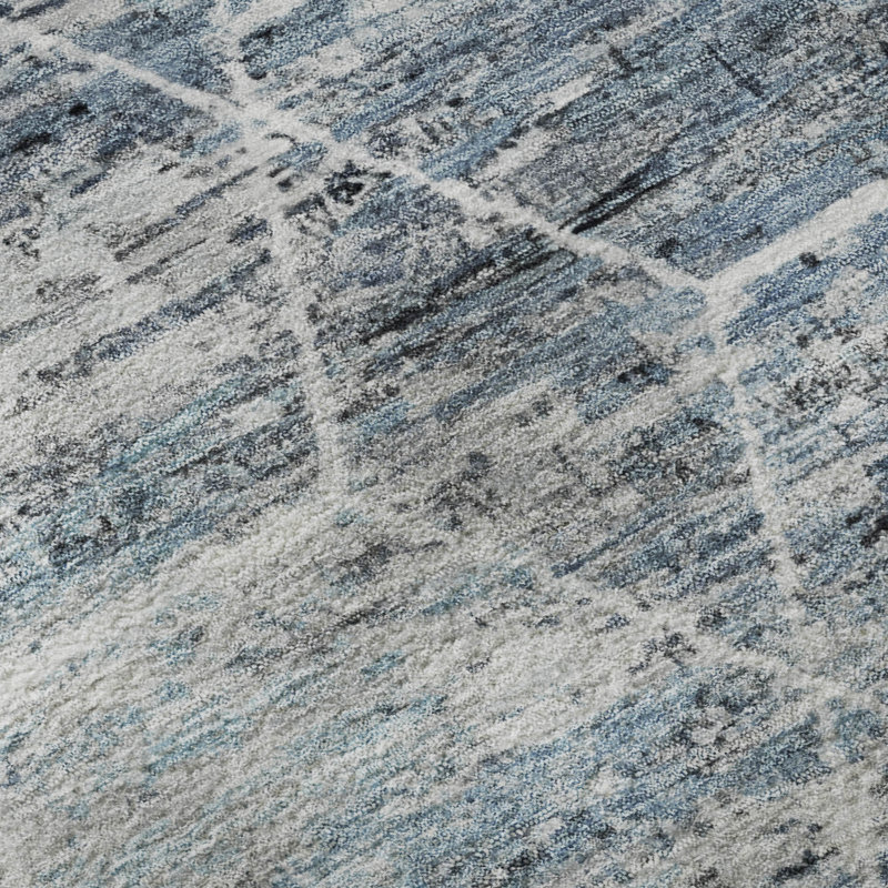 Tapis géométrique de qualité supérieure lavable à la machine AMF1724, Rectangle 5 pi x 7 pi 6 po