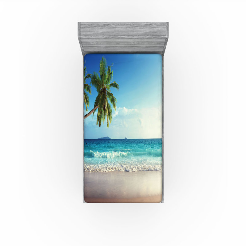 Ensemble de 2 draps-housse Ambesonne Beach, Drap-housse pour lit simple
