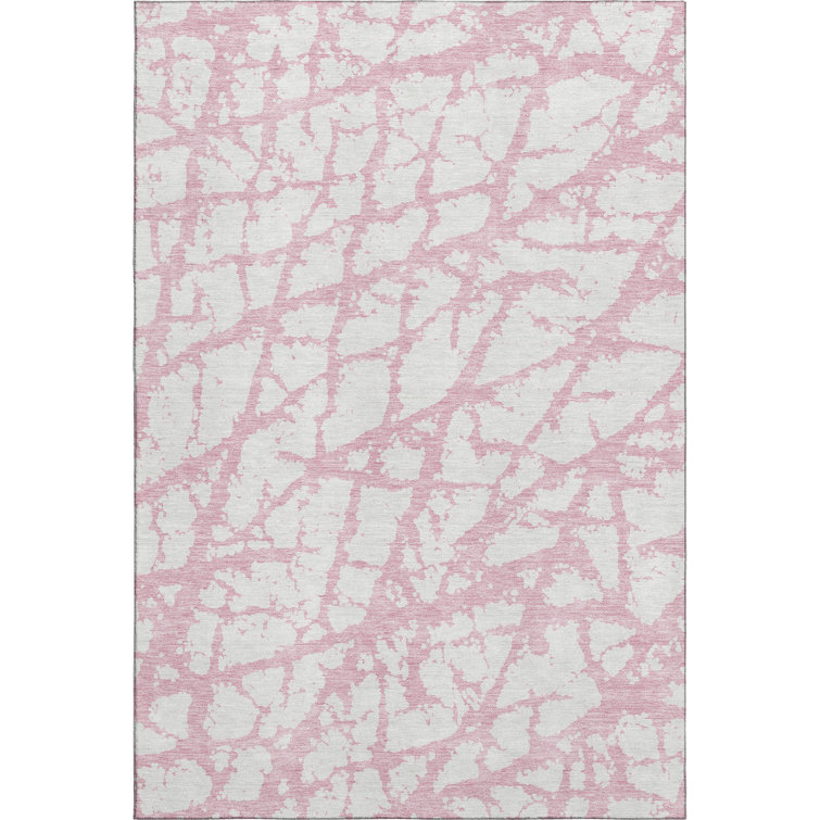 Premium Machine Washable Prisco Pink Rug
