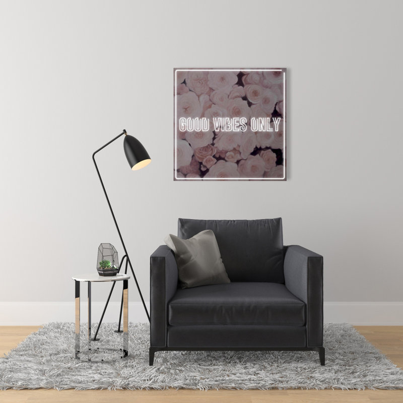 Toile Good Good Vibes Only Roses | Décoration murale moderne pour chambre à coucher