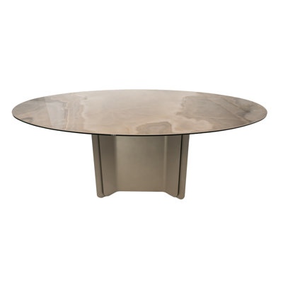 Antwaun Oval Metal Base Dining Table