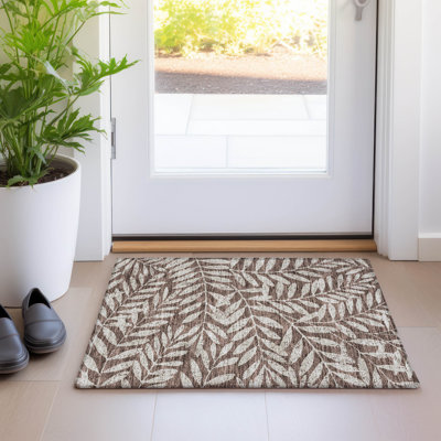 Tapis brun Prisco lavable à la machine de qualité supérieure