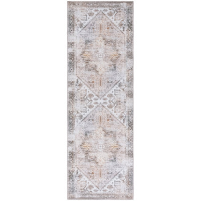Tucson Florentine Machine Washable Non-Slip Area Rug In Beige & Gray