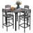 5-Piece Counter Height Bar Table, Square Kitchen Table and Chairs Set with Footrest,Space-Saving Design