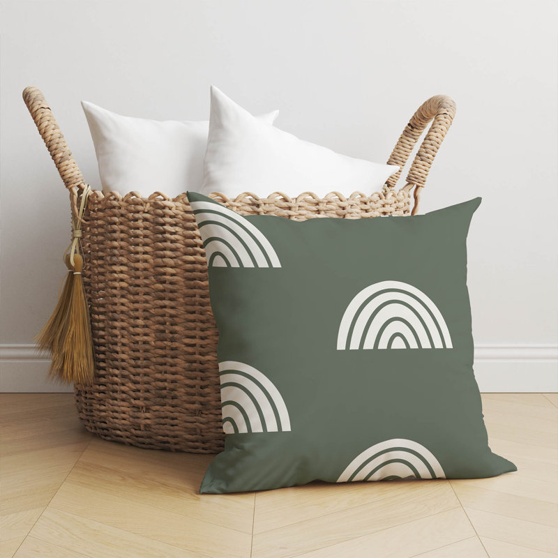 Coussin Plain Bows Match, H 20 po x l 20 po, Chimichurri / vert