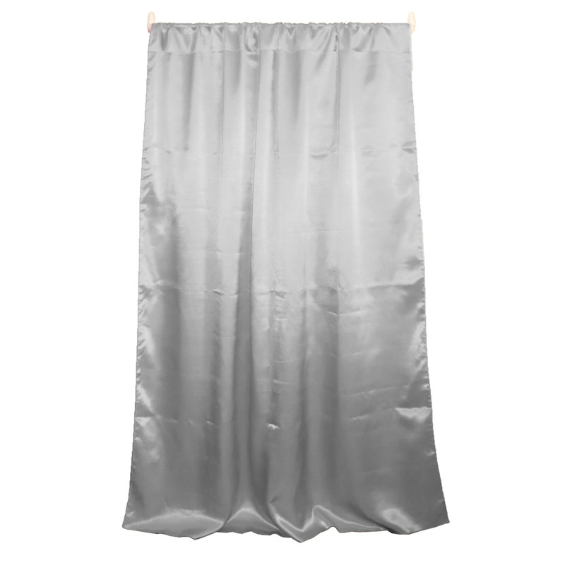 Panneau de rideau semi-transparent en polyester Dafni, L 58 po x L 84 po, Argent