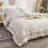  Gray And White Ruffled Duvet Cover Set With Zipper Closure-1030397757