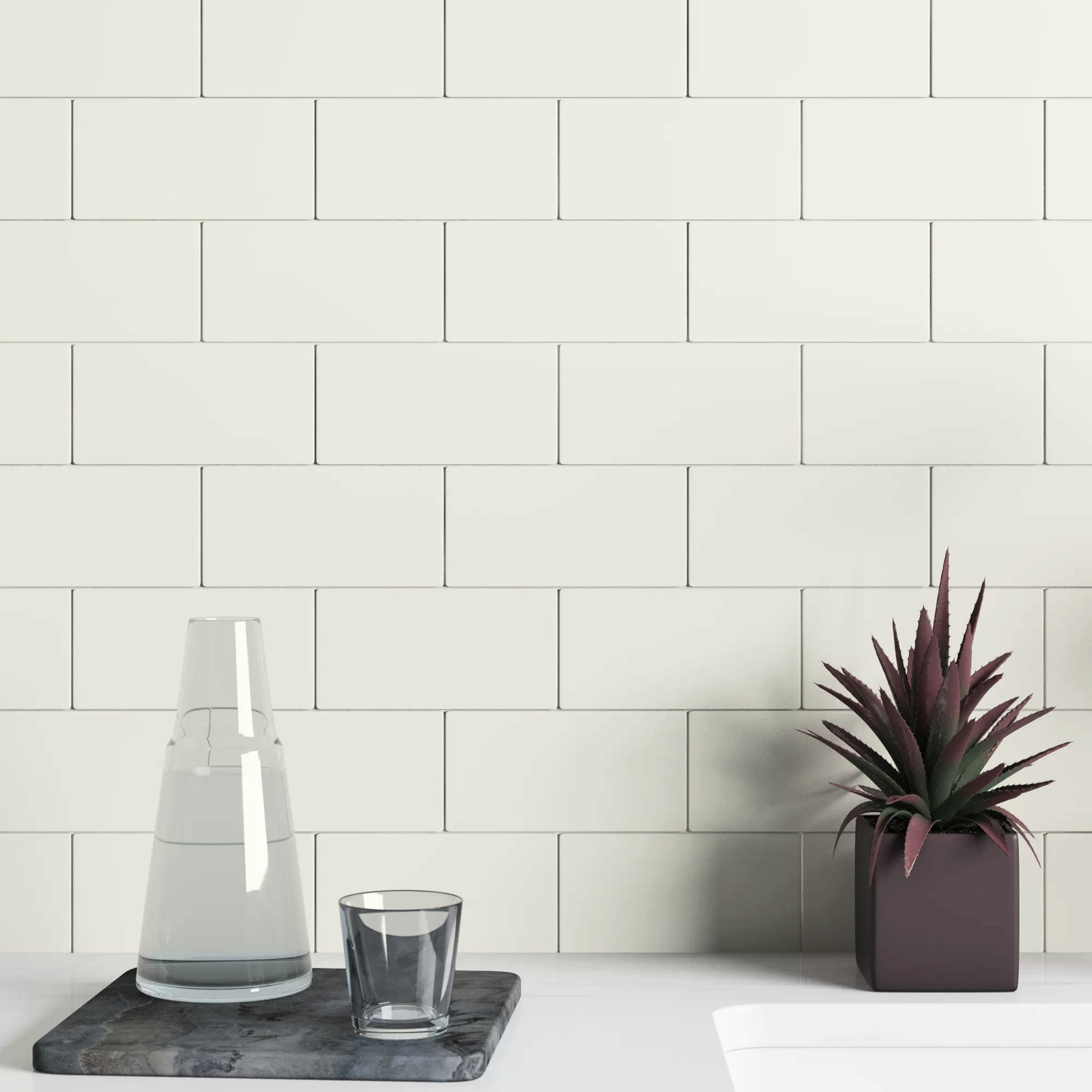 Guilford 3" x 6" Ceramic Subway Wall & Floor Tile, Matte Biscuit