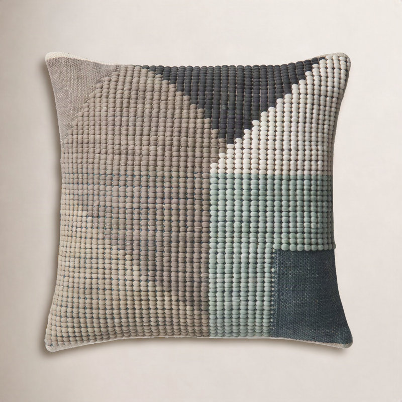Kacie Geometric Embroidered Throw Pillow, Polyester/Polyfill
