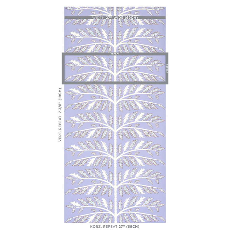 Papier peint Schumacher x Neisha Crosland Thistle, Lavande