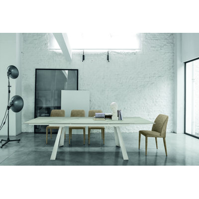Kelli Glass Top Metal Base Dining Table