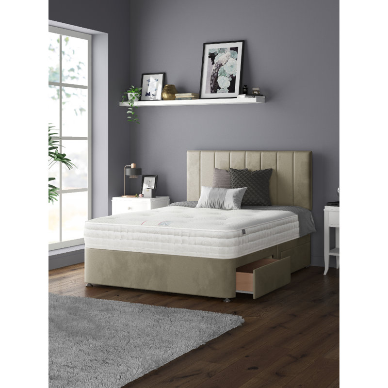 Ohioville Divan Bed Base, Coffee, Single (3'), 2 Right Drawers