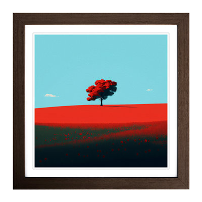 Poppy Field Minimalism - Framed Print