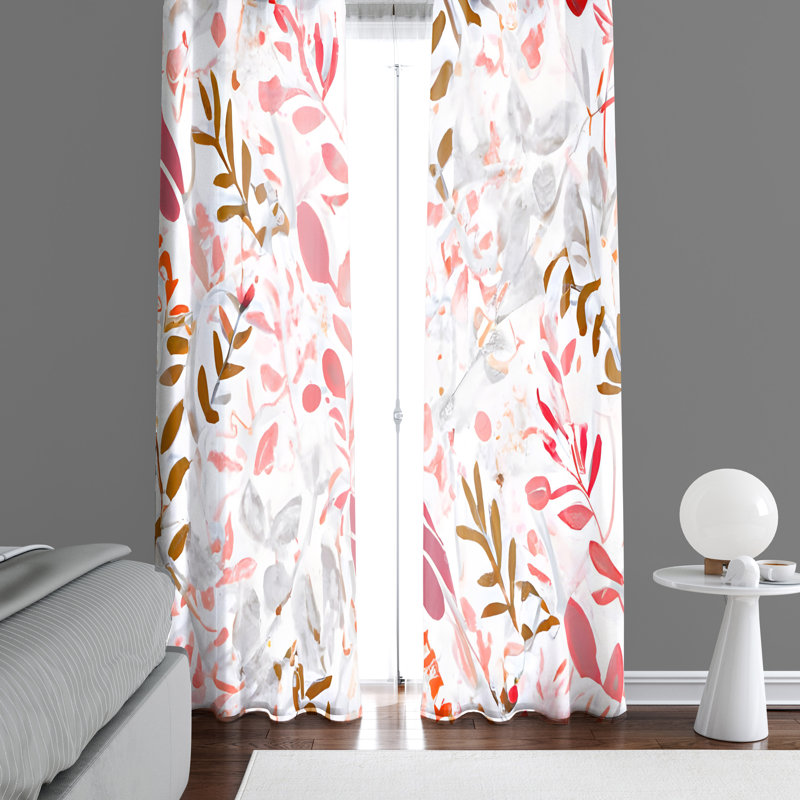 Derreon Semi Sheer Curtain Pair, 20" W x 61" L