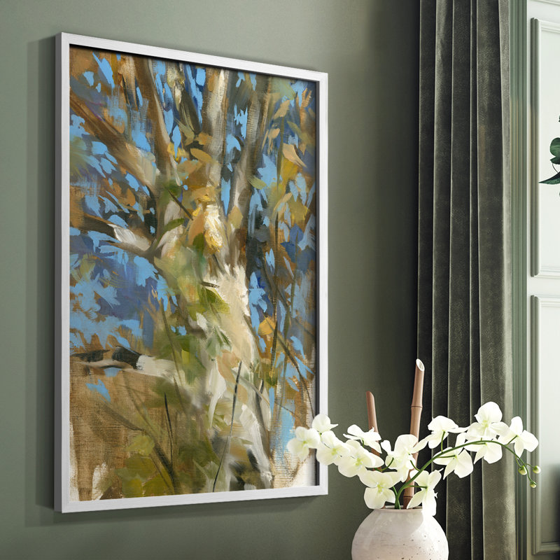 Chêne, reproduction encadrée - bois massif, H 28 po x l 22 po, Cadre simple blanc