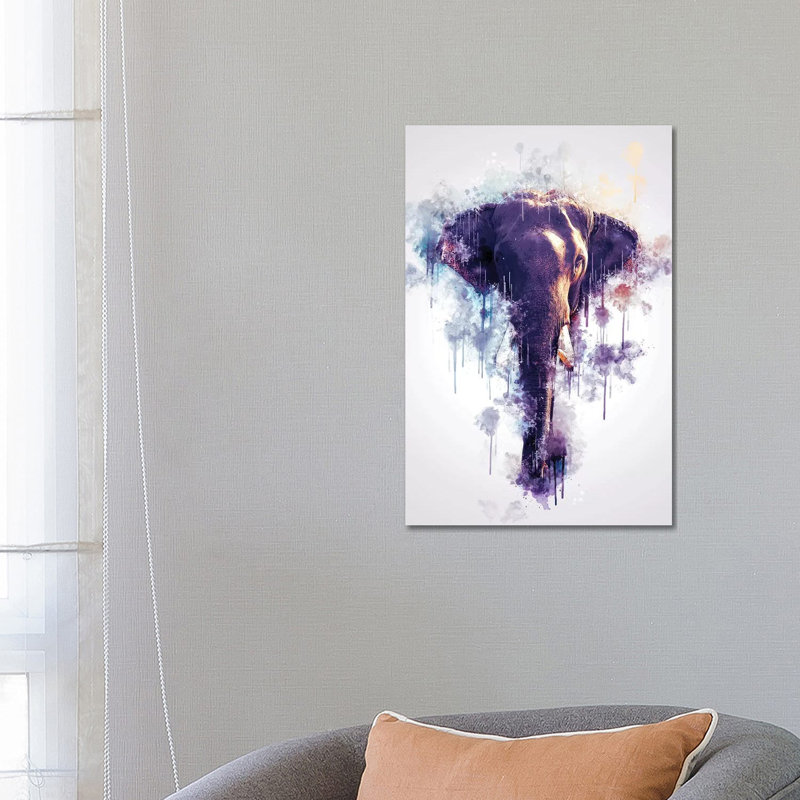Elephant Head by Cornel Vlad - Wrapped Canvas Painting, 66.04 cm H x 45.72 cm W