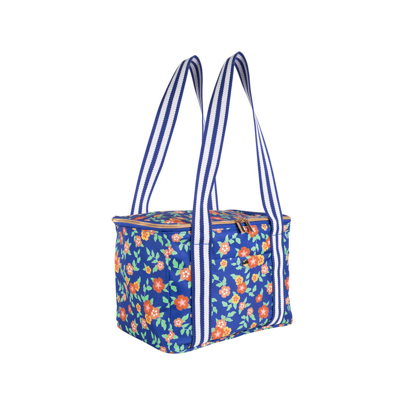 Glacière, floral aigue-marine profond