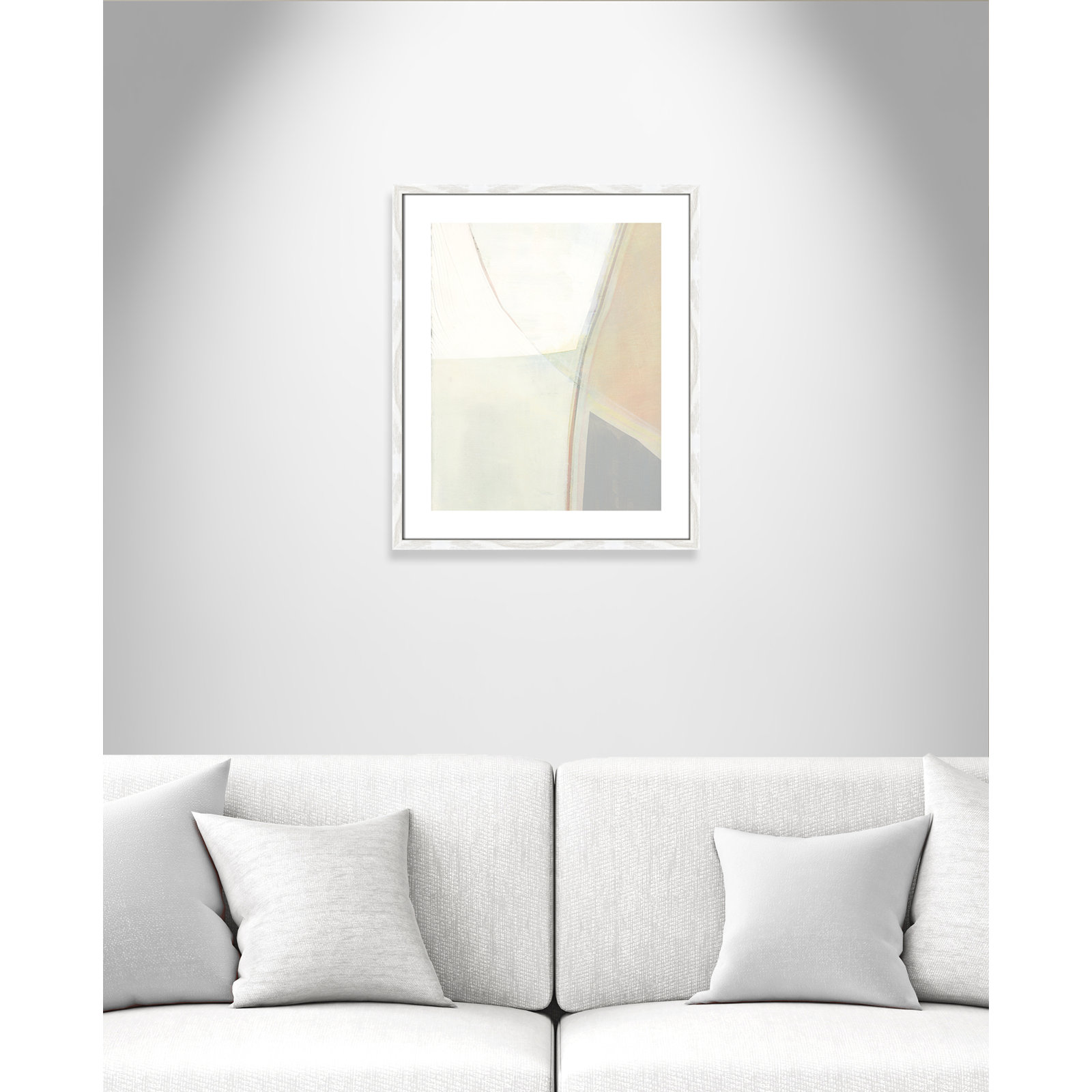 Alexandria "In Neutral II" Painting by Cartissi, 25.5" H x 21.5" W x 0.75" D, White Wood Framed Paper